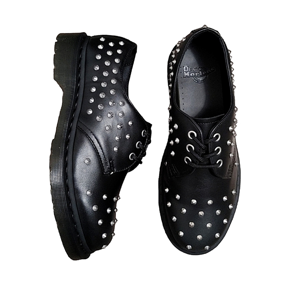 Dr. Martens Black Studded Leather Oxford Shoes